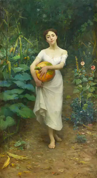 Zonaro, Fausto: Niña con una calabaza