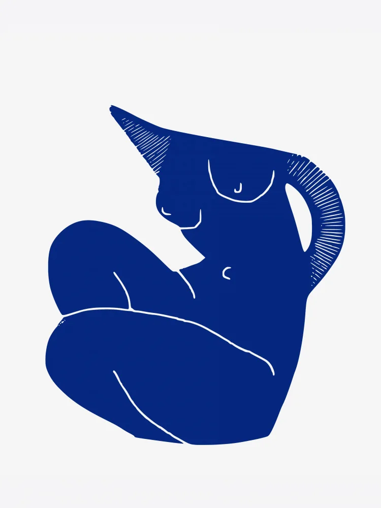 Dean, Little: Nu assis bleu découpé