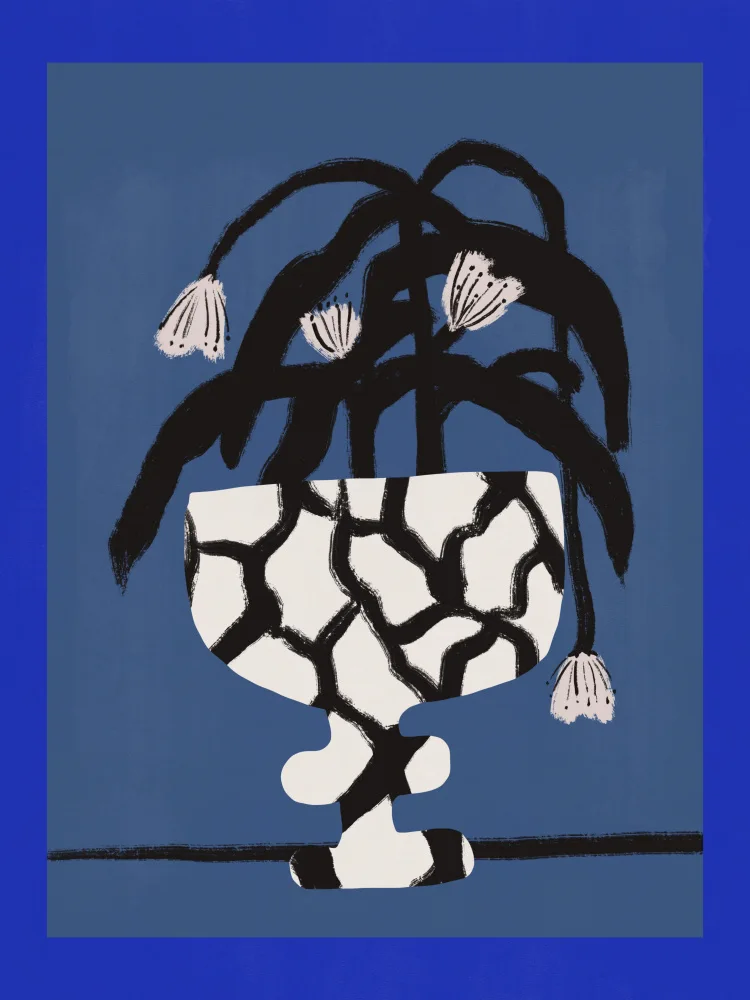Dean, Little: Vase craquelé en bleu