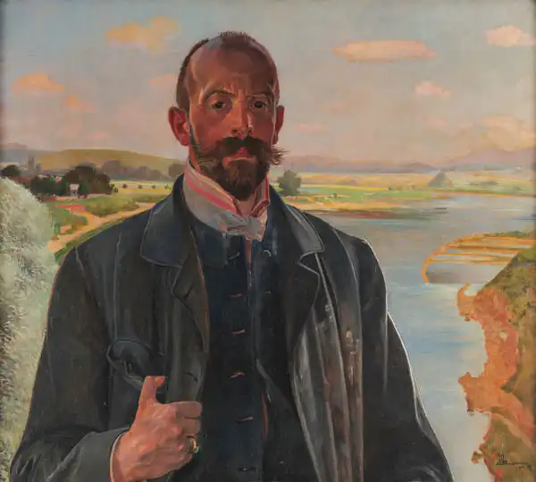 Malczewski, Jacek: Self-portrait with the Vistula in the Background