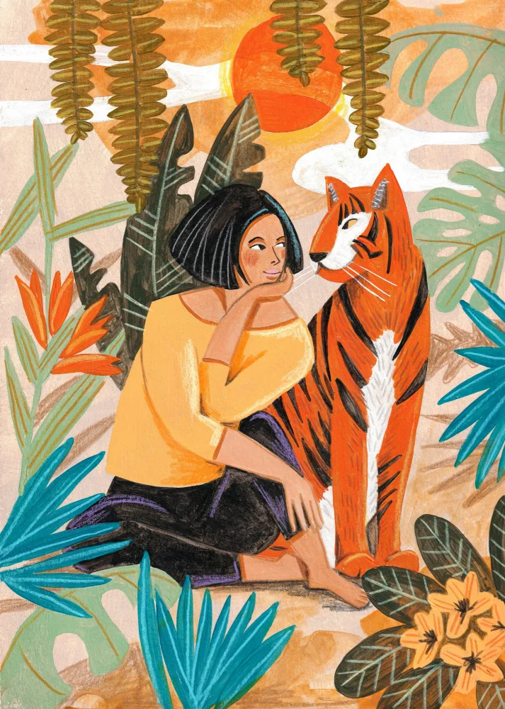 Müller, Bonne Caroline: Femme avec Tigre