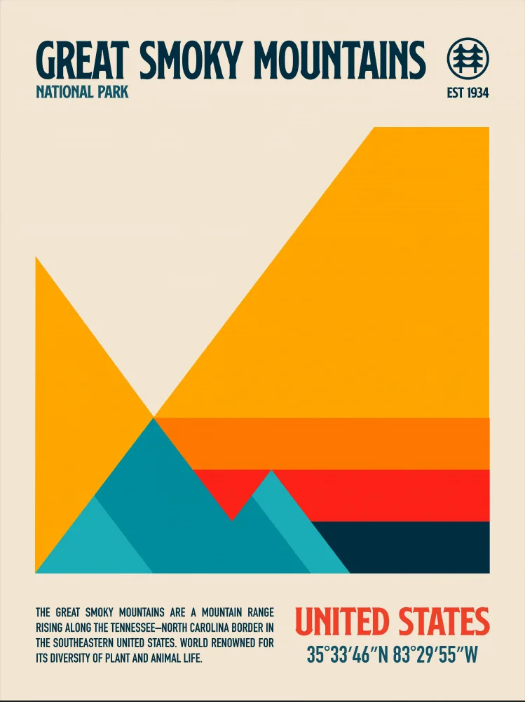 Retrodrome: Tolles Smoky-Nationalpark-Reiseplakat