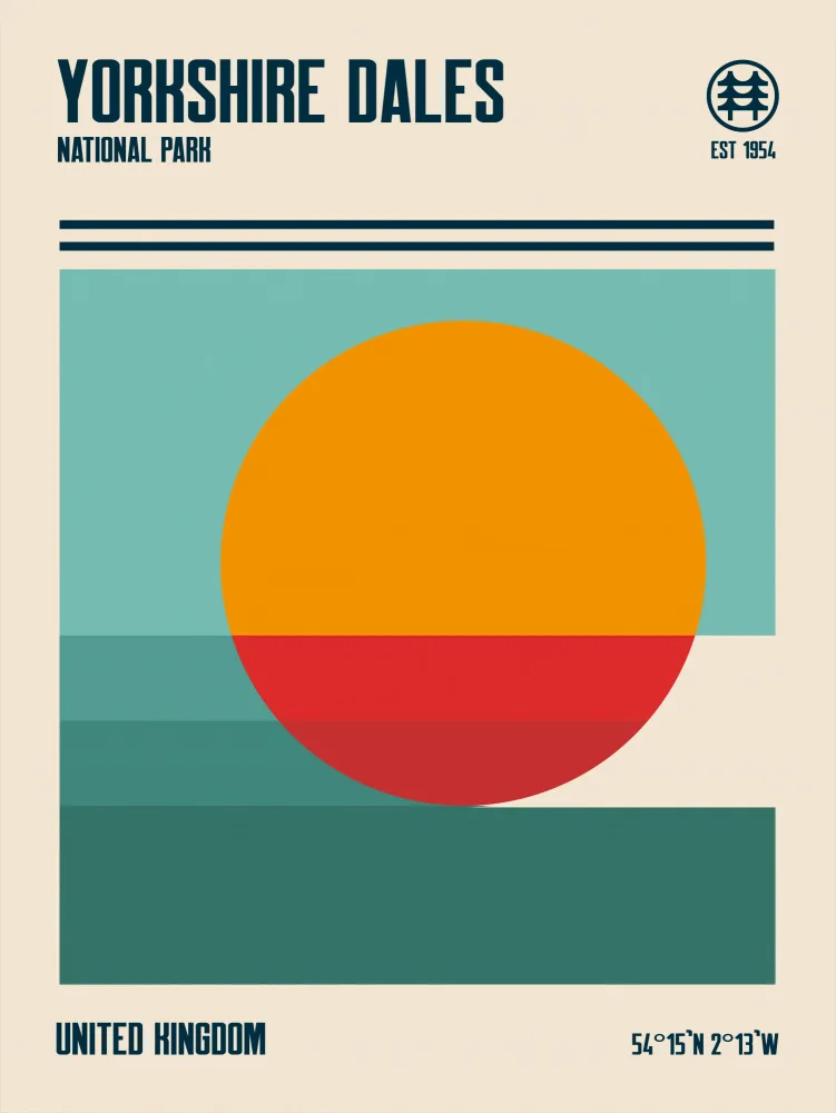 Retrodrome: Affiche de voyage du parc national des Yorkshire Dales
