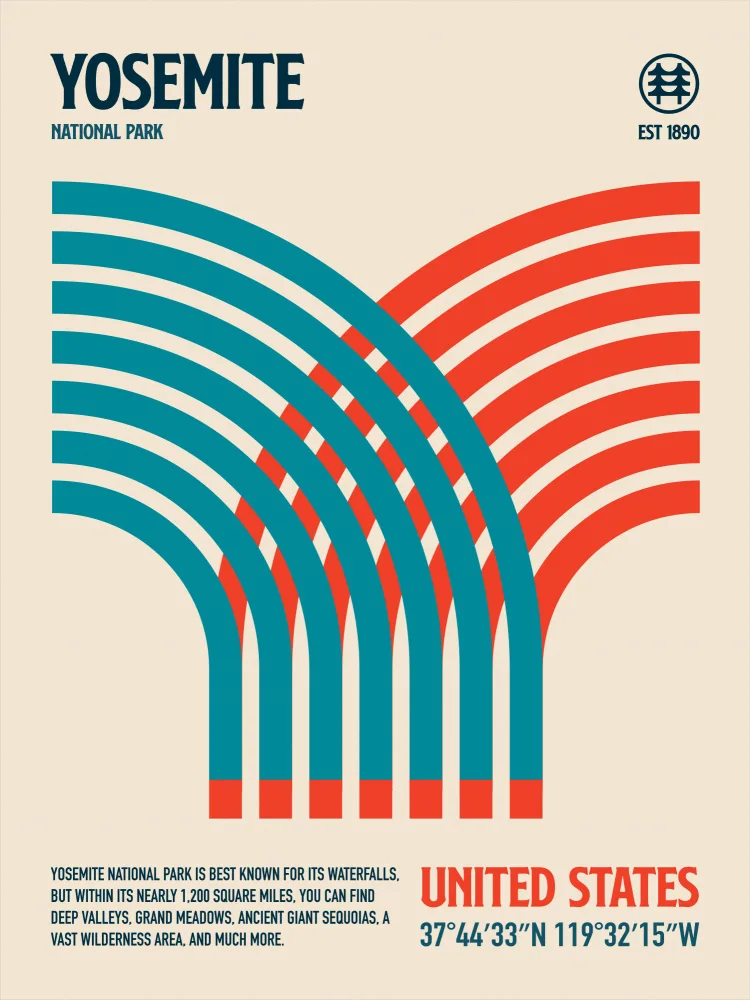 Retrodrome: Yosemite-Nationalpark-Reiseplakat