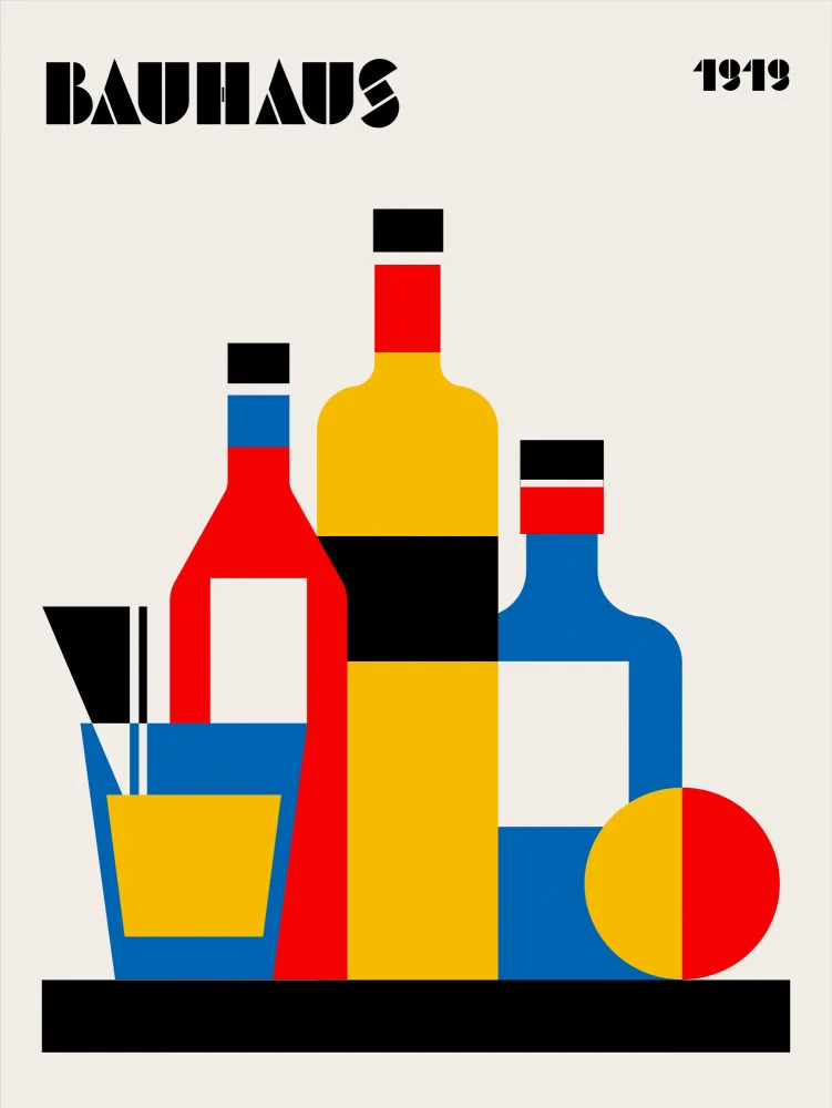 Retrodrome: Bauhaus Wine Print