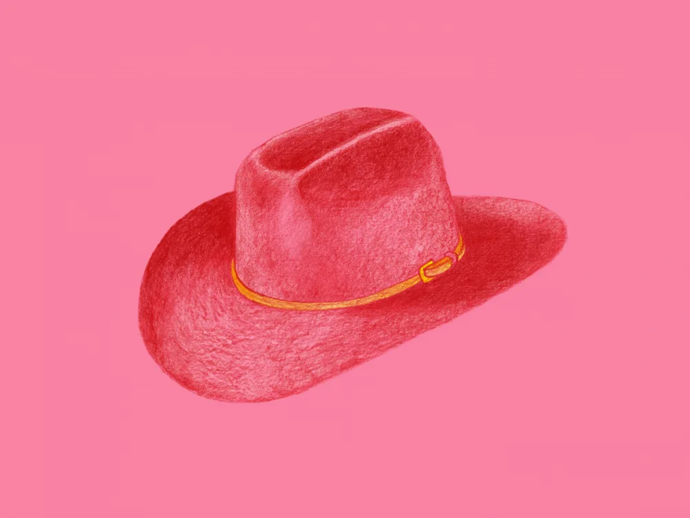 Yeehaw, Can Anyone: Stetson rouge sur rose