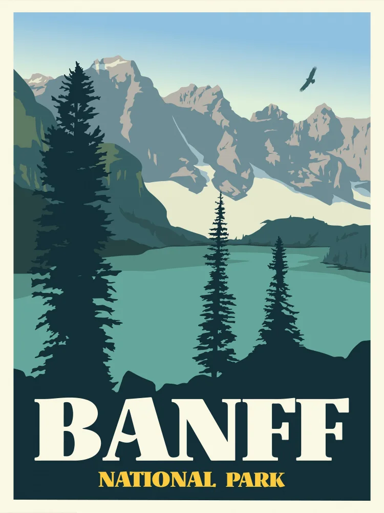 Retrodrome: Banff-Nationalpark-Reisedruck