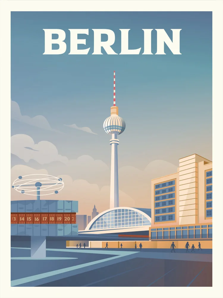 Retrodrome: Impression de voyage du paysage urbain de Berlin