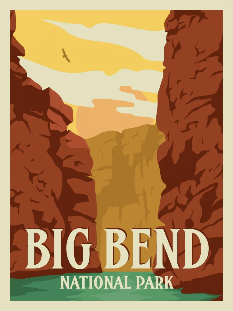 Retrodrome: Big Bend Nationalpark Reisedruck