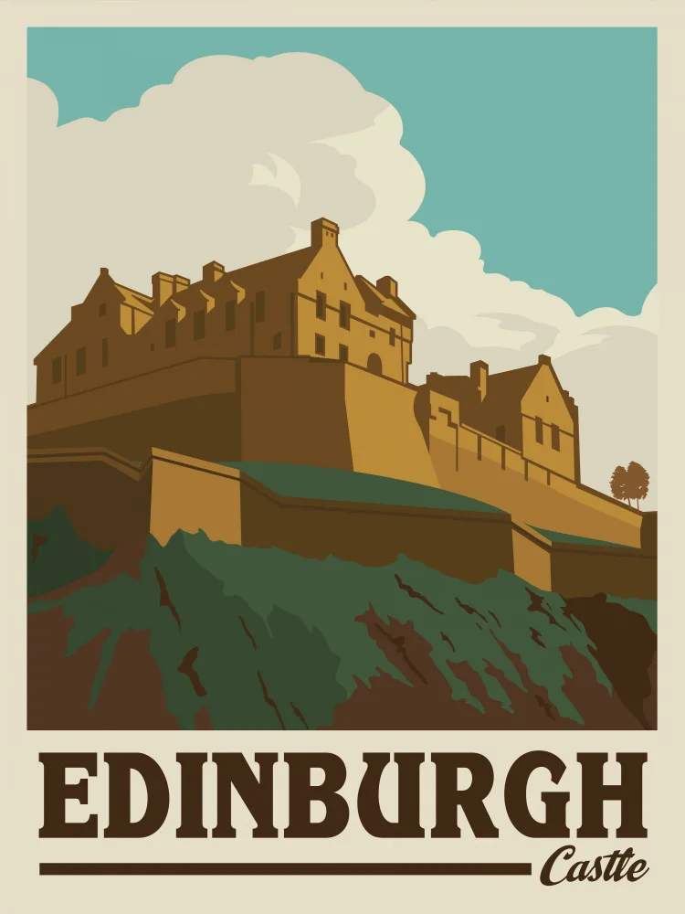 Retrodrome: Edinburgh Castle Travel Print
