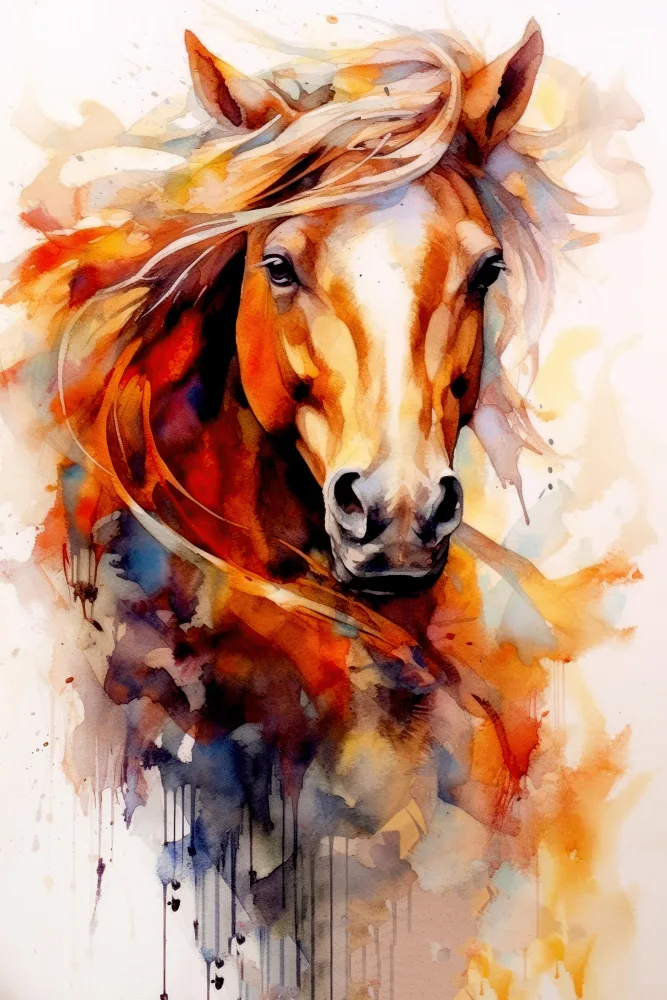 Jaszke, Justyna: Caballo de acuarela (5)