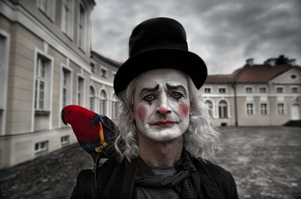 Szmidt, Waldemar: Clown e il suo pappagallo