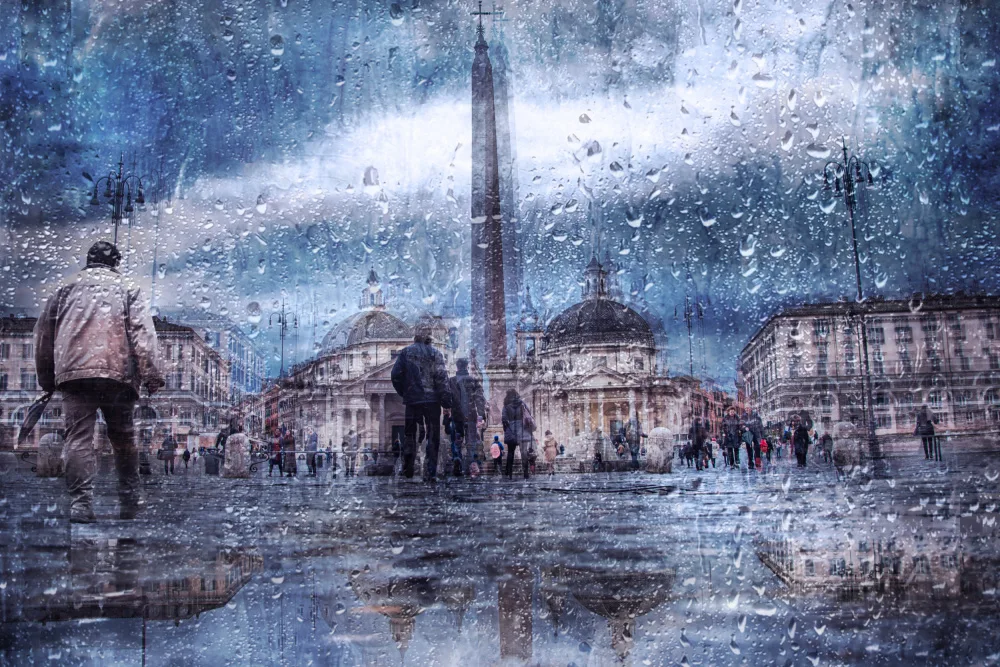Quaglia, Nicodemo: Piazza del Popolo dopo la pioggia