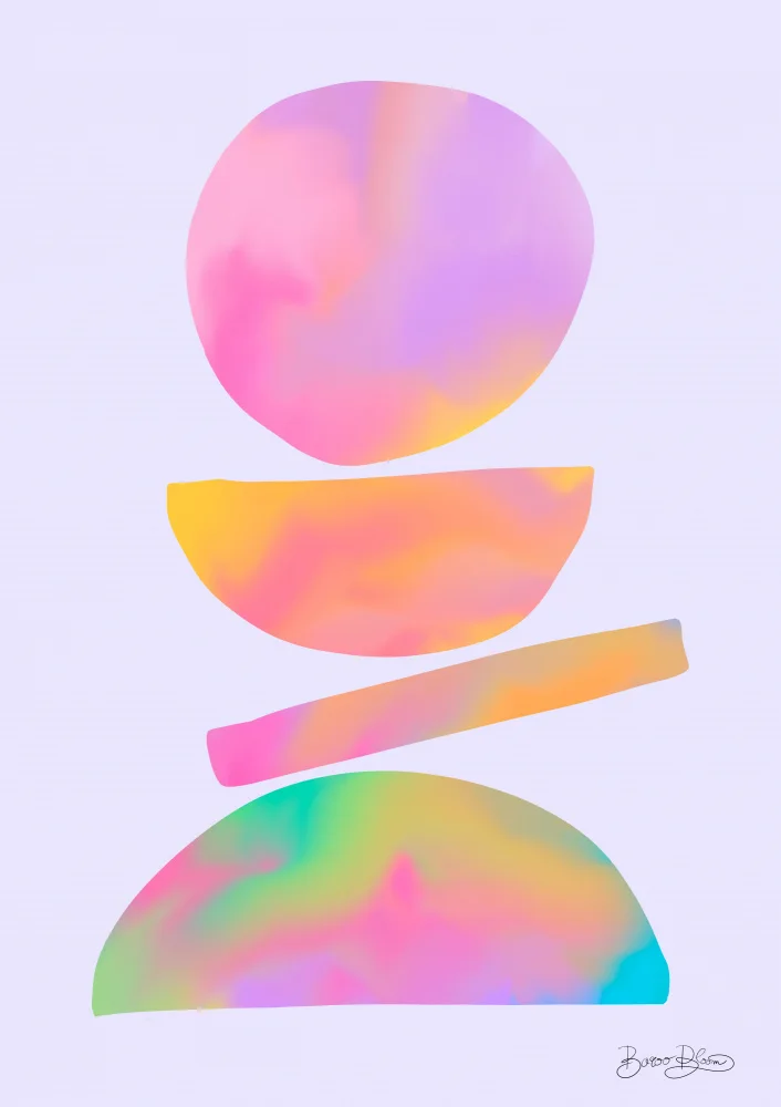 Bloom, Baroo: Rainbow Midcentury Composition