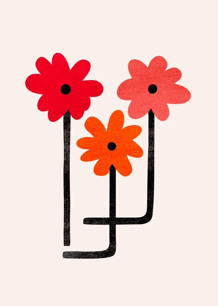 Gallagher, Kristian: Red Floral 5x7.png