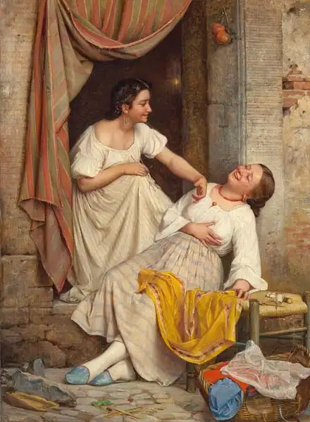 Bloch, Carl: Deux filles souriantes