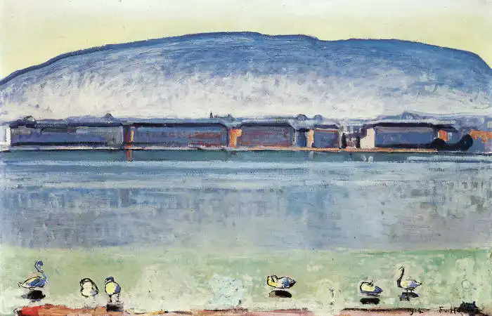 Hodler, Ferdinand: Ženevské jezero a šest labutí