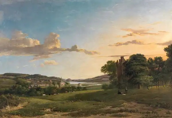 Nasmyth, Patrick: Pohled na Cessford a vesnici Caverton, Roxboroughshire v dálce
