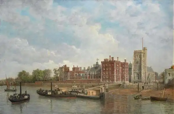 Pether, Henry: Palais Lambeth de la Tamise