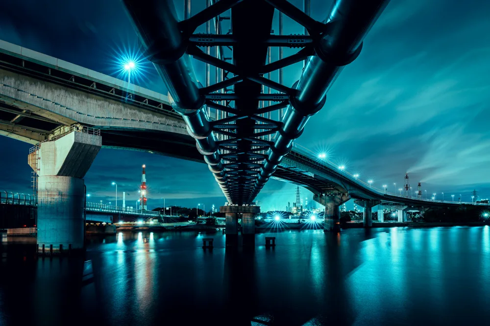 YusukeMatsumoto: Ponte,camino e vista notturna
