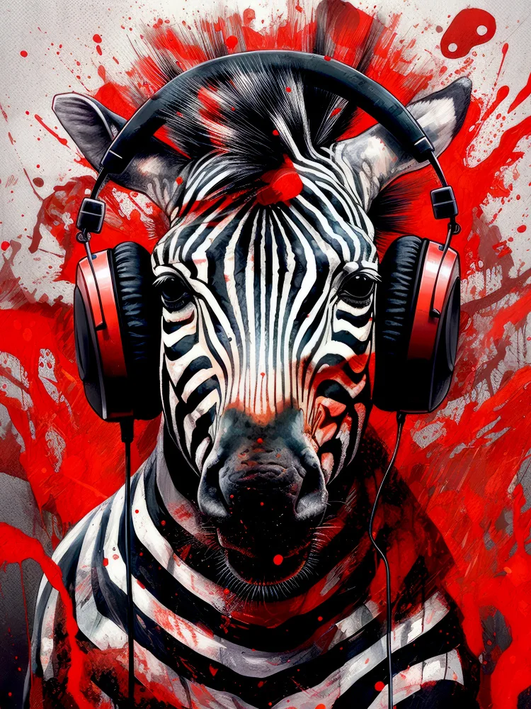 Jaszke, Justyna: Animal cebra con auriculares