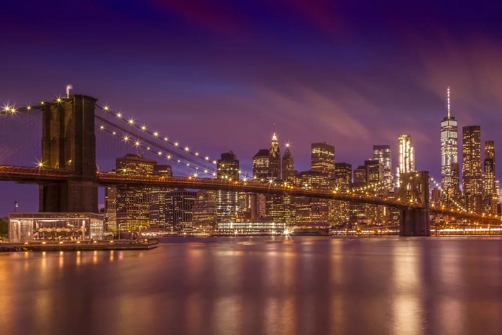 Viola, Melanie: PONTE DI BROOKLYN Tramonto di New York City