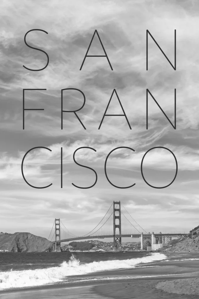 Viola, Melanie: Golden Gate Bridge und Baker Beach | Text & Skyline