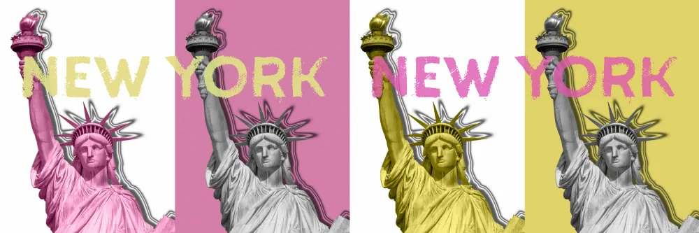 Viola, Melanie: POP ART Statua della Libertà | rosa e giallo