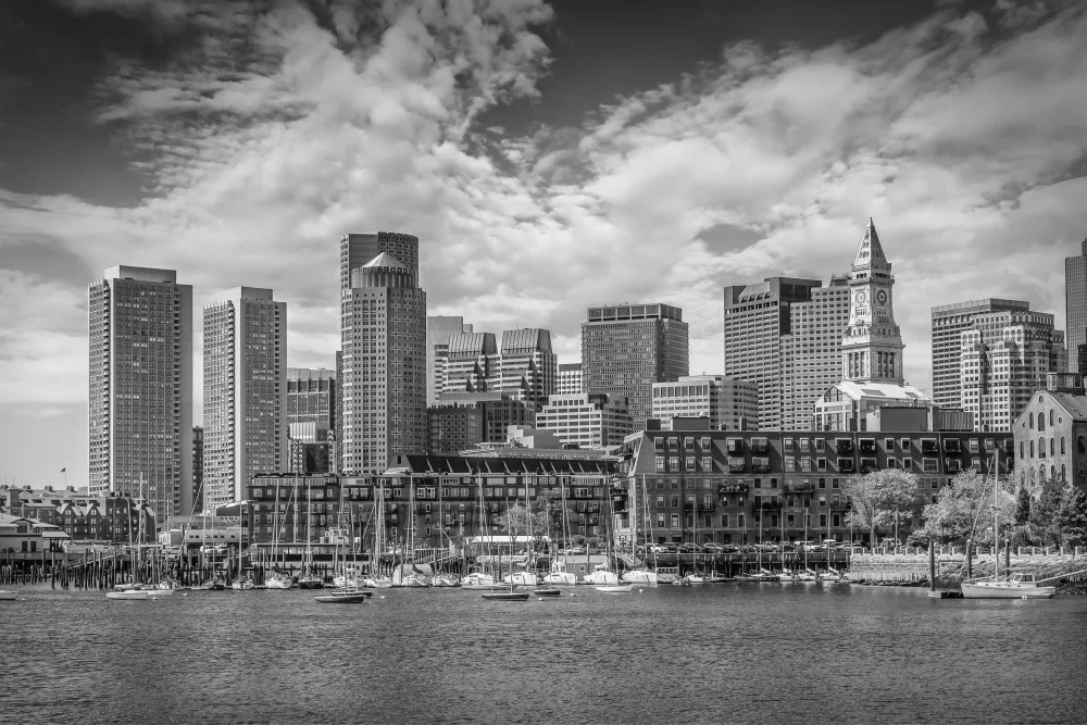 Viola, Melanie: BOSTON Skyline North End & Financial District - Monochrom