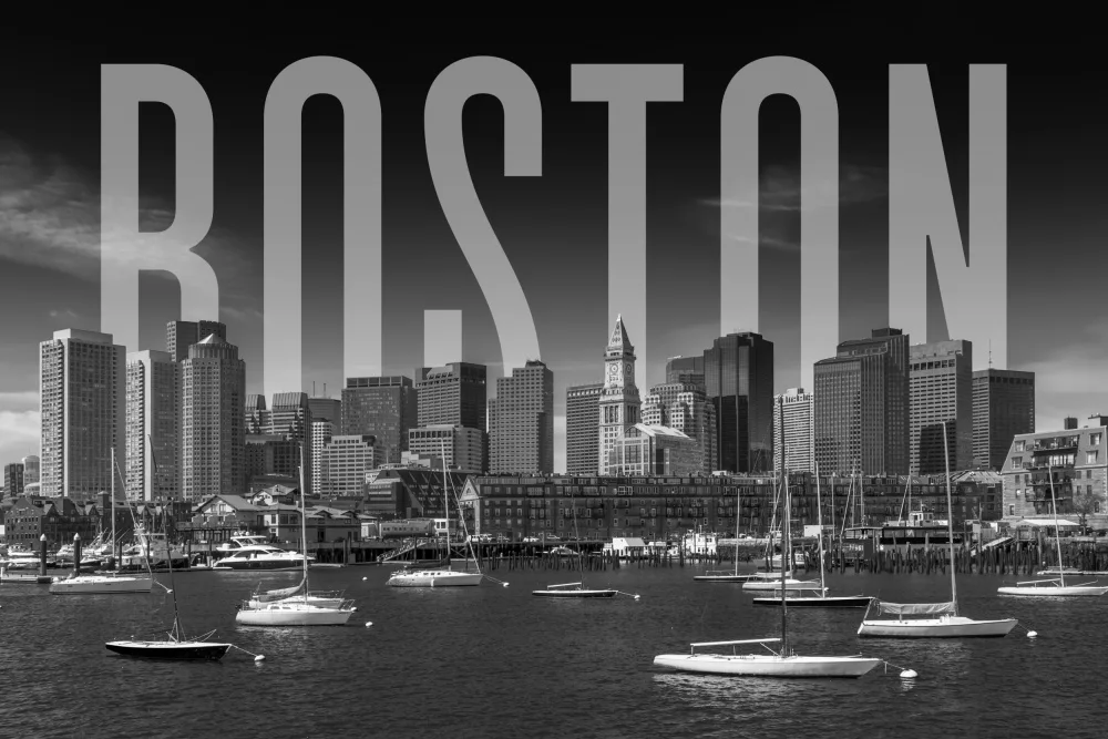 Viola, Melanie: BOSTON Skyline Monochrom