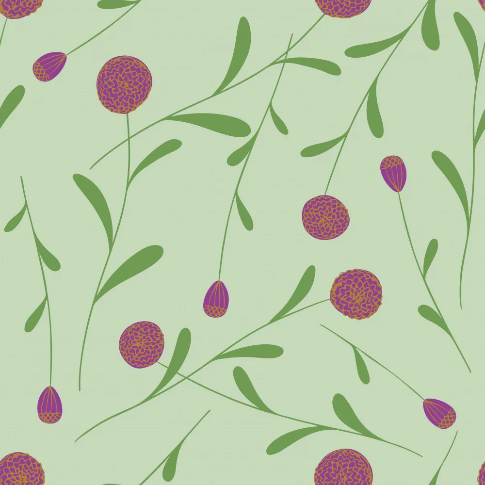 Gustafsson, Yvonne: Pompón Flor Verde y Rosa Hw