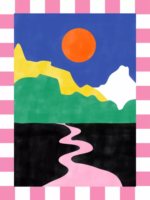 Ristova, Elena: Paysage minimaliste aux couleurs vibrantes