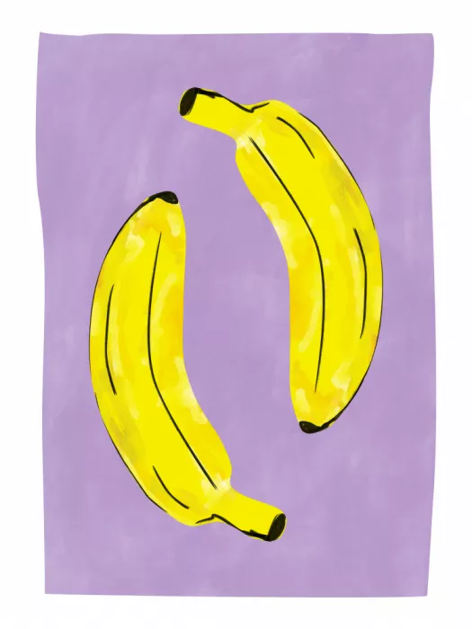 Ristova, Elena: Deux bananes jaunes vibrantes