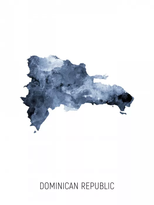 Tompsett, Michael: Carte aquarelle de la République dominicaine