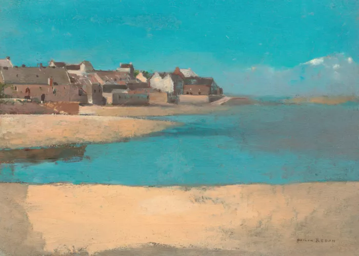 Redon, Odilon: Pueblo junto al mar en Bretaña