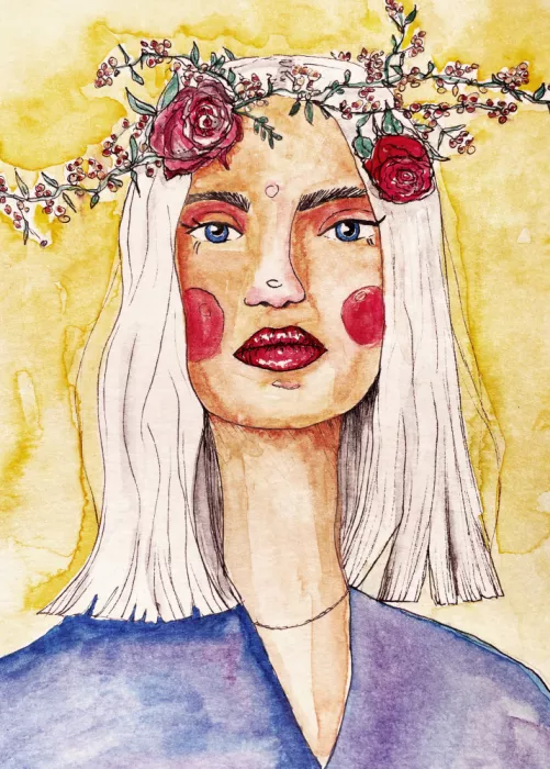 Oltmanns, Raissa: Dame à la couronne de fleurs