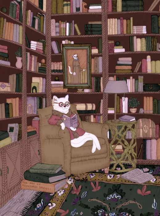 Mazur, EC: Un Chat Gentleman dans sa Bibliothèque, Grand Format