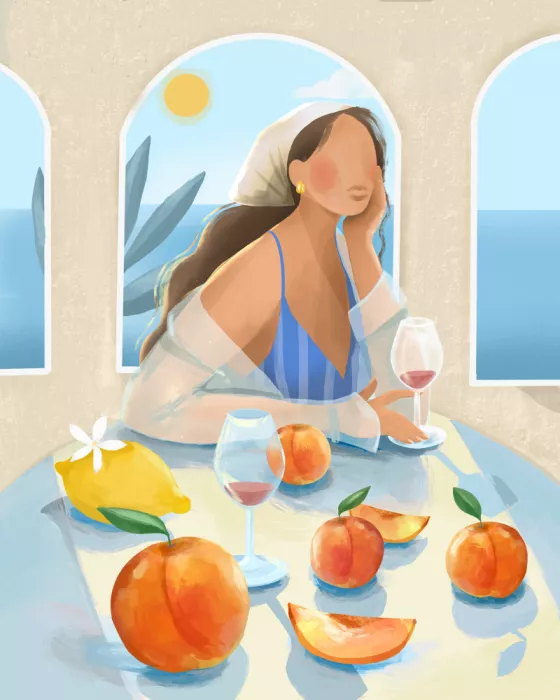 Lizde, Petra: Ragazza con pesche