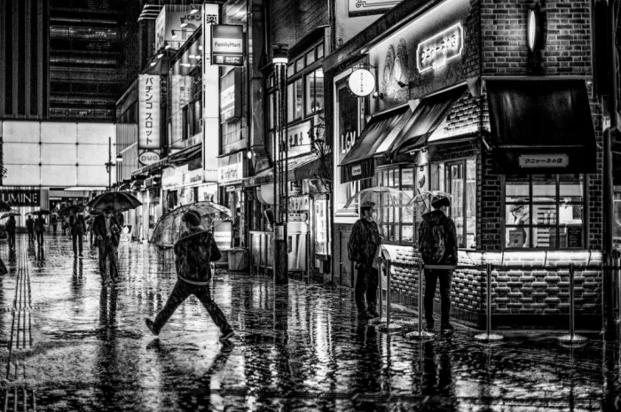 Fujii, Yuzo: Ginza nella notte di pioggia
