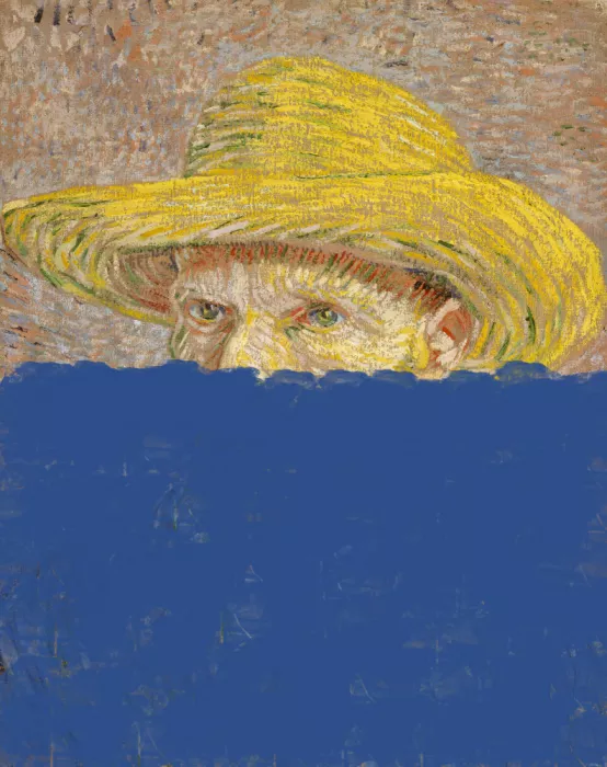 Concept, Art The: Van Gogh Autoportrait au chapeau de paille Collage