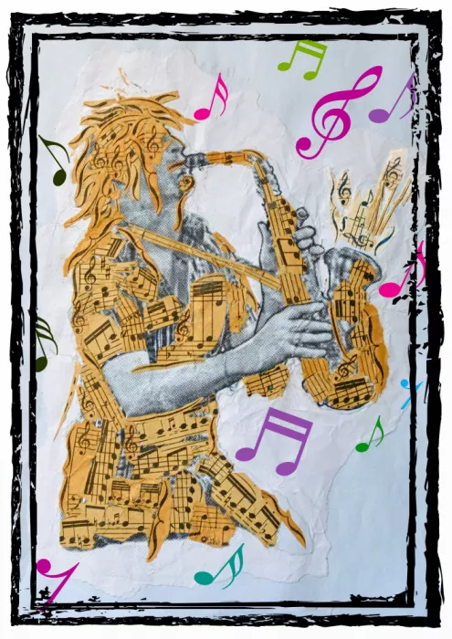 Kaminski, Carlo: Saxophoniste Notes de musique en bordure
