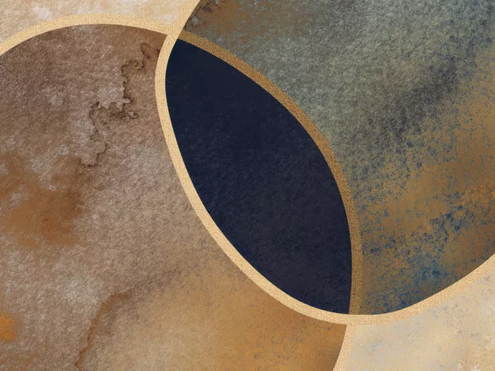 Paksoylu, Bilge: Cercles abstraits avec or 1