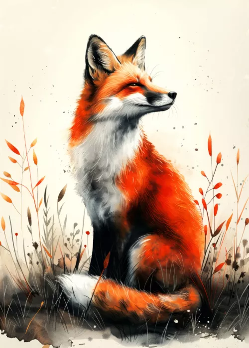 Jaszke, Justyna: Arte acquerello animale Volpe 21