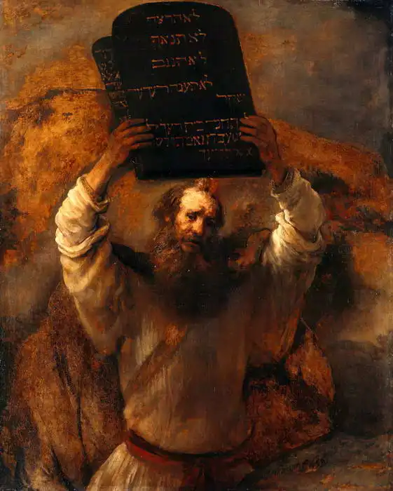 Rembrandt, van Rijn: Mojžíš s desaterem přikázání