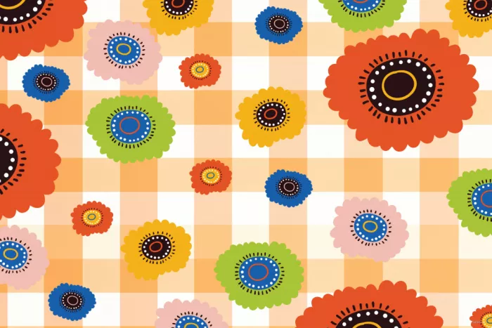 Skellern, Sue: Fleurs de campagne_Gingham orange