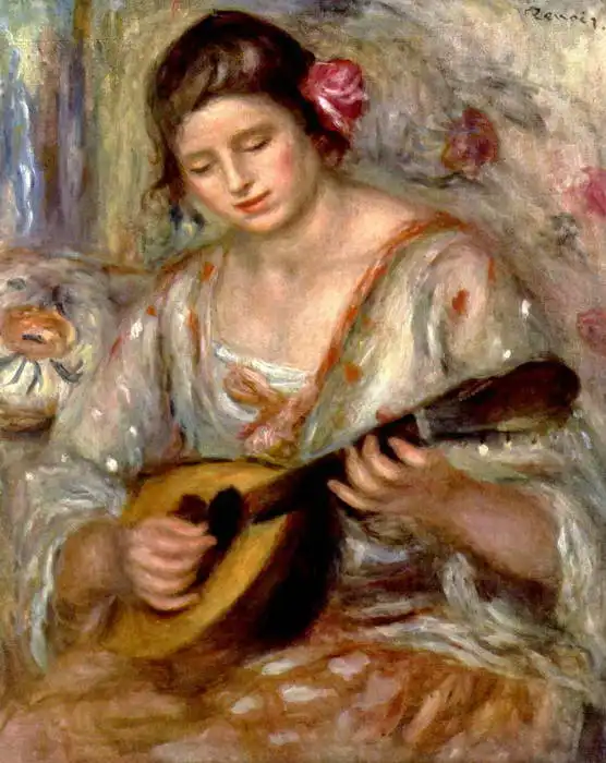 Renoir, Auguste: Dívka s mandolínou