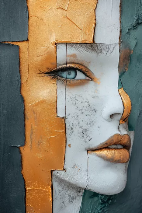 Mauro: A Woman's Face Cracked Serenity