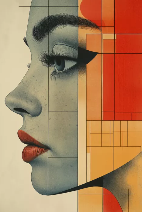Mauro: Visage de femme Affiche vintage (15)