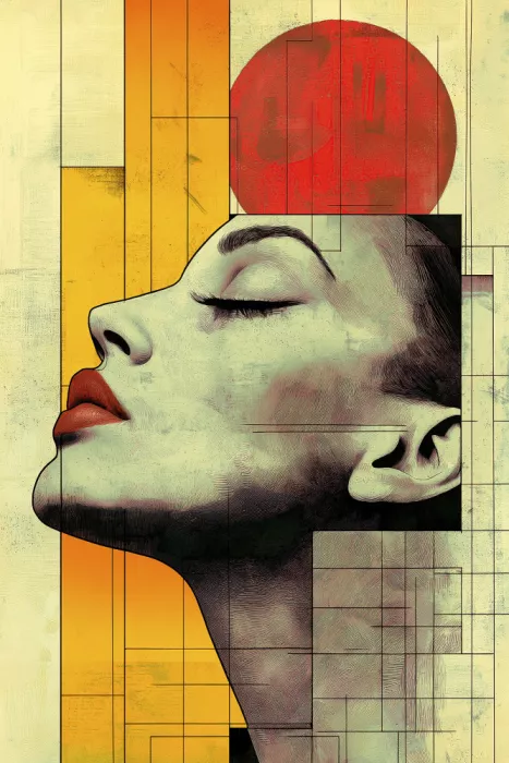 Mauro: Visage de femme - Affiche vintage 3D (4)