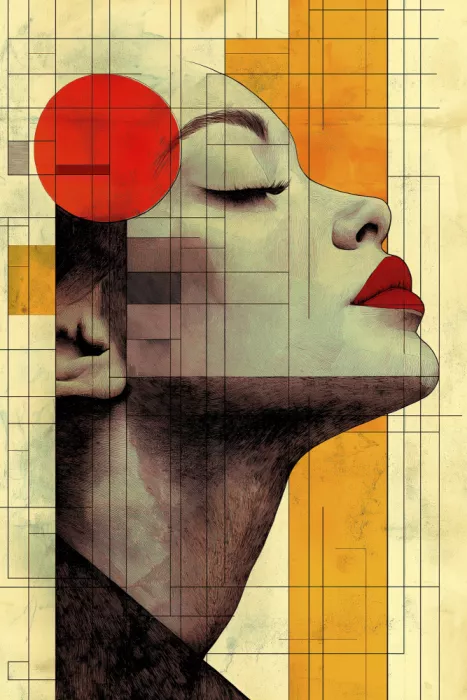 Mauro: Visage de femme – Affiche vintage 3D (6)